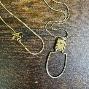Monet Charm Holder Necklace (no charms) Gold Plated Vintage 1980’s 30 Inch